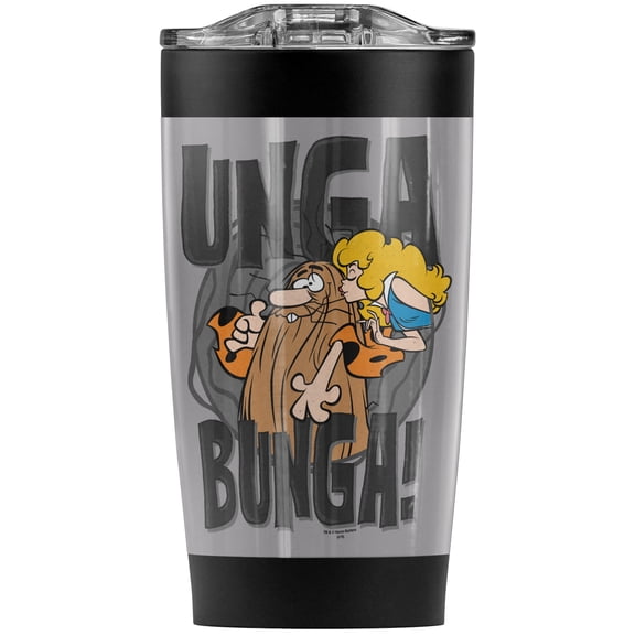 Captain Caveman/Unga Bunga Stainless Steel Tumbler 20 oz Coffee Travel Mug/Cup, Vacuum Insulated & Double Wall with Leakproof Sliding Lid | Great for Hot Drinks and Cold Beverages