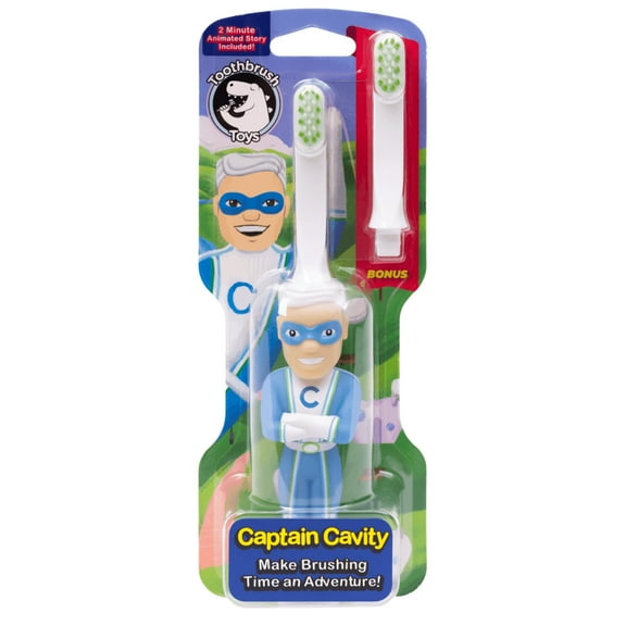 Kids Soft Bristle Superhero Toothbrush for Ages 2+, Replaceable Brush Head