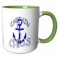 thumbnail image 1 of 3drose, Captain Chris. Personalized Quotes., 15oz Two-tone Green Mug, 1 of 6