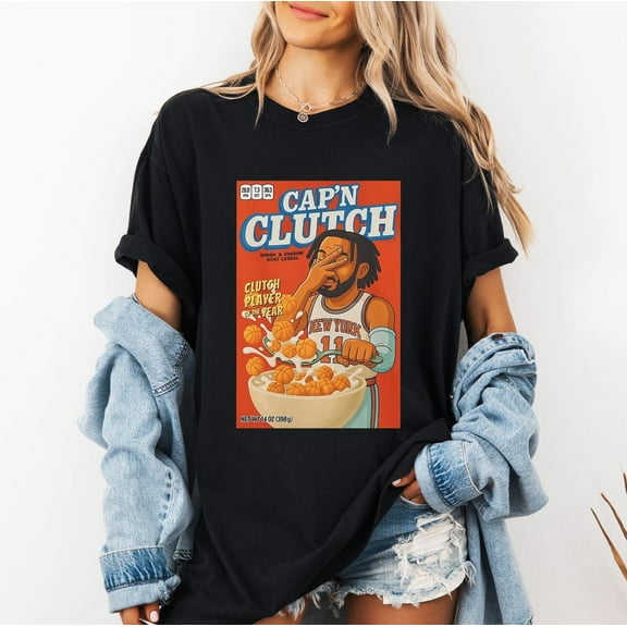 Captain Clutch Jalen Brunson Knicks Comfort Colors T-Shirt, Basketball NY Shirt,Black color,size M