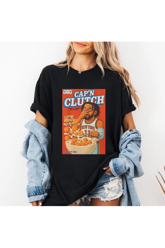 Captain Clutch Jalen Brunson Knicks Comfort Colors T-Shirt, Basketball NY Shirt,Black color,size XL