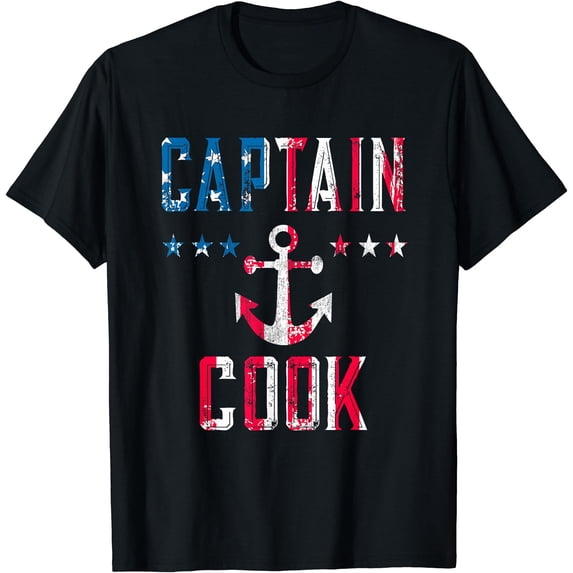 Captain Cook Us Flag 4Th Of July Boating T-Shirt Unisex T-Shirt ...