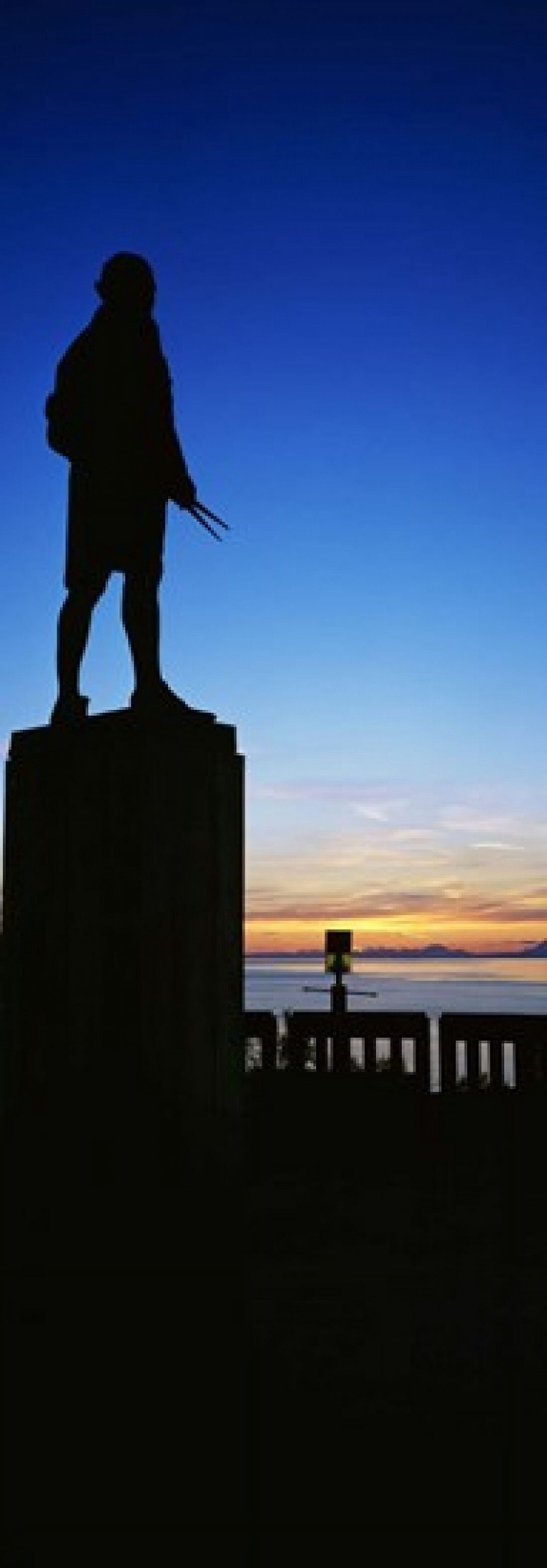Captain Cook monument silhouetted by sunset Anchorage Alaska USA Canvas Art - Panoramic Images (36 x 13)