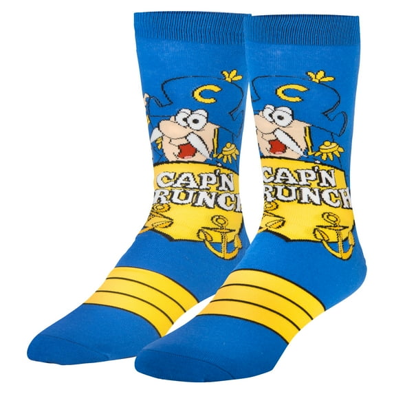 Cap'n Crunch Cereal Socks for Adults, Funny Colorful Breakfast Character Print