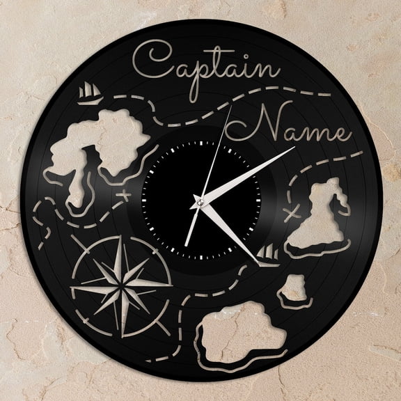 Captain Custom Child Vinyl Wall Clock Unique Gift for Friends Home Decoration Vintage Design Office Bar Room Home Decor