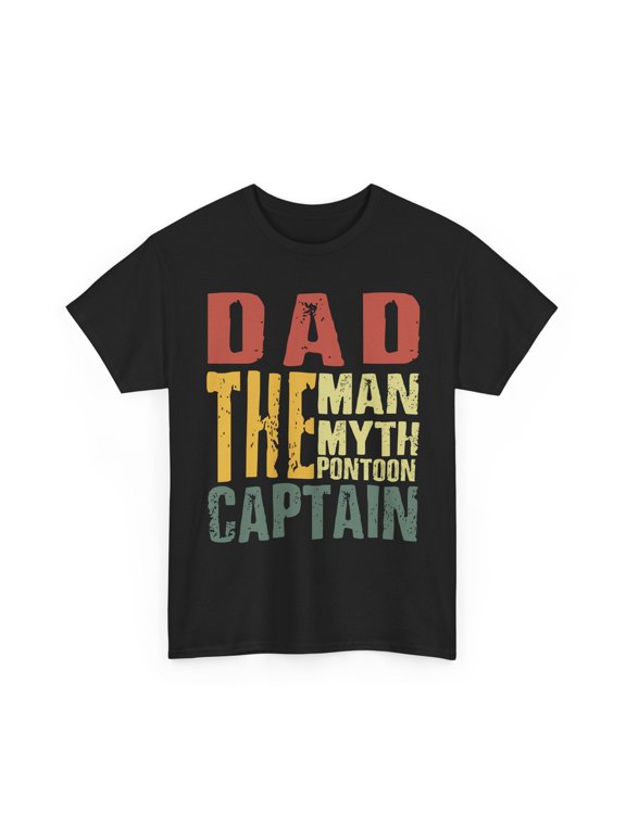 Captain Dad Man Myth Pontoon Boating Father Men Graphic Design For Everyday Style Shirt, Size S-5XL