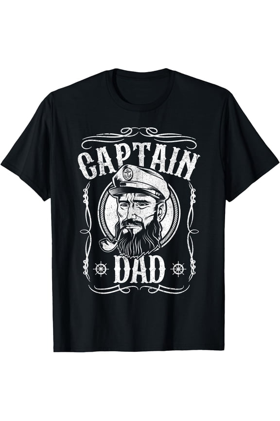 Captain Dad Motor Boat Sailing Sailor Fathers Day T-Shirt Unisex T-Shirt