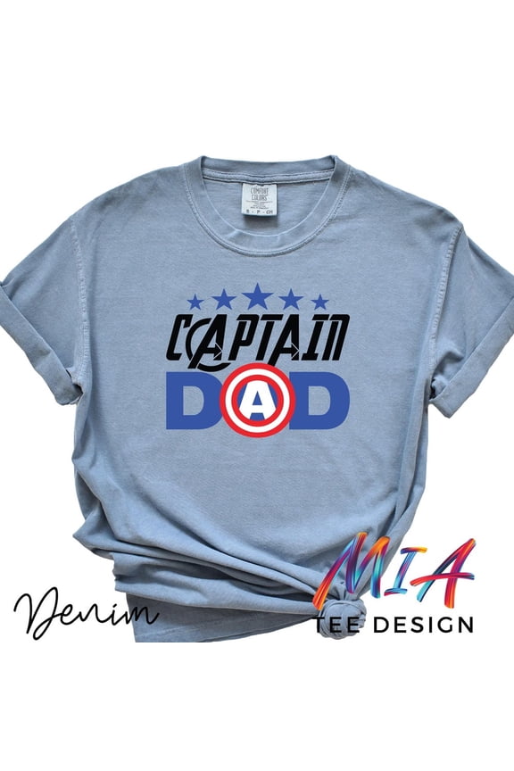 Captain Dad T-Shirt Hero Dad Shirt Grandpa Shirt Gift For Grand Father'S Birthday, Fathers Day Funny Tee Gift,America Dad Tee Unisex S-5XL Hot Trending Shirt, Vintage Birthday Gift