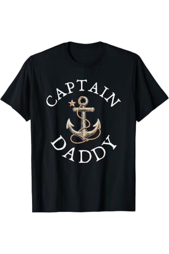 Captain Daddy Boat Sailing Boating Vintage Anchor T-Shirt