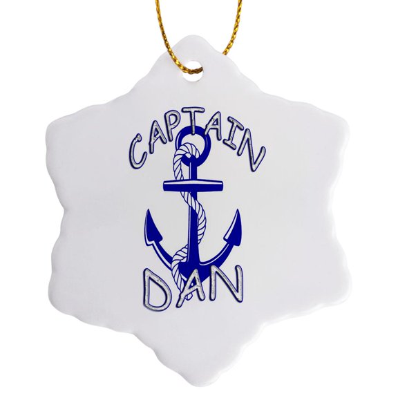 Captain Dan. Personalized Quotes. , 3 inch Snowflake Porcelain Ornament
