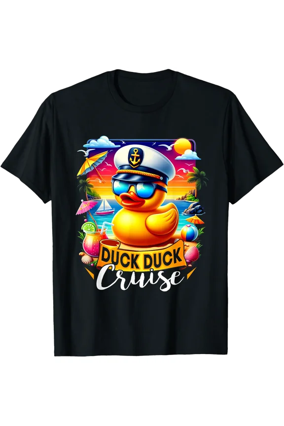 Captain Duck Duck Cruise Fun Family Cruising Matching Group T-Shirt