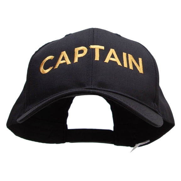 Captain Embroiderd Big Size Structured Solid Poly Cotton Twill High Profile Pro Style Cap - Black XL-3XL