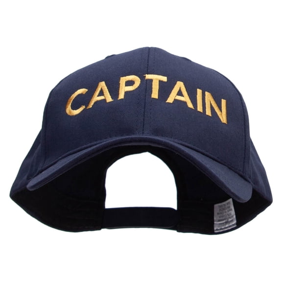 Captain Embroiderd Big Size Structured Solid Poly Cotton Twill High Profile Pro Style Cap - Navy XL-3XL