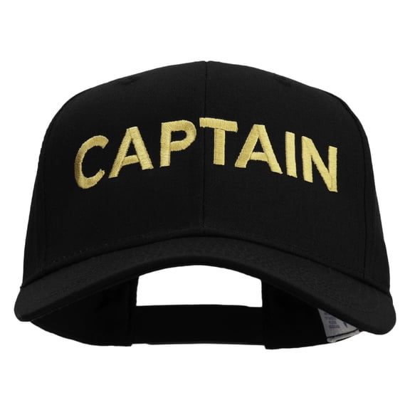 Captain Embroidered Cap - Black OSFM