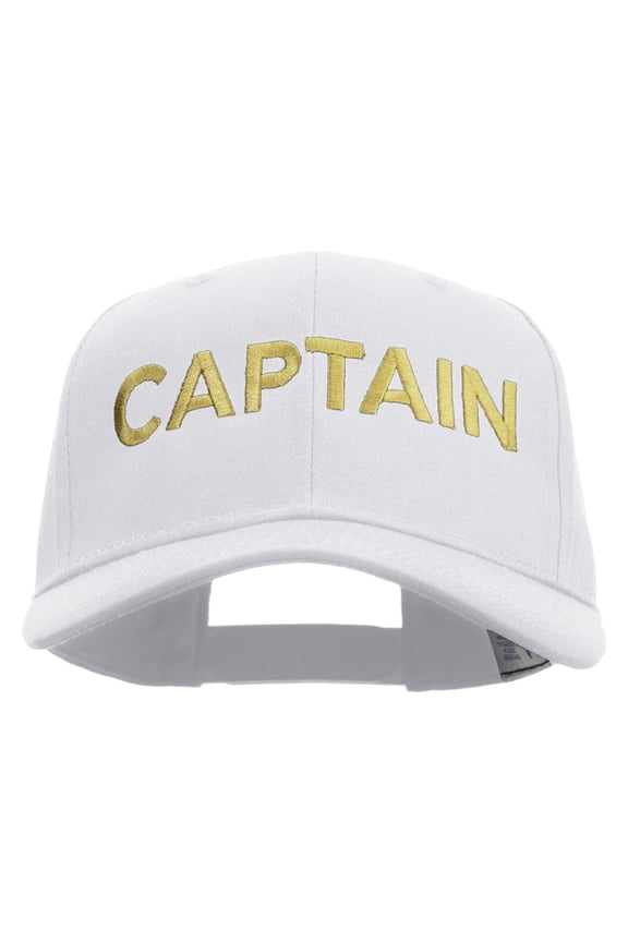 Captain Embroidered Cap - White OSFM