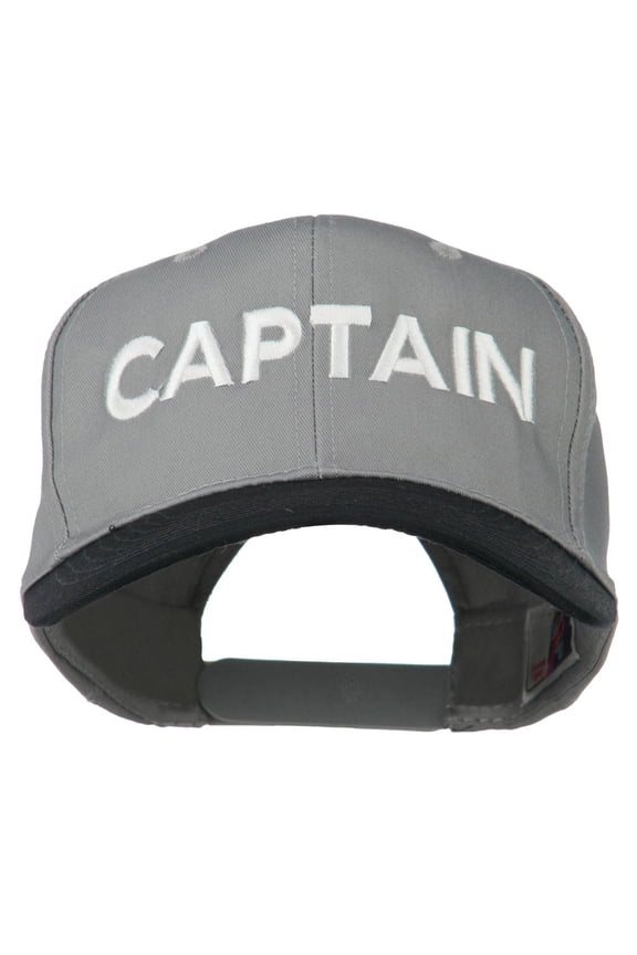 Captain Embroidered Cotton Twill Cap - Black Grey OSFM