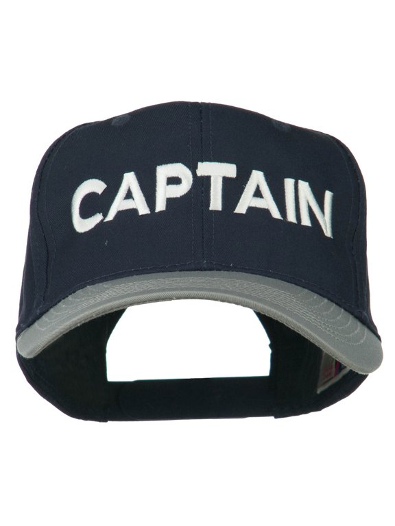 Captain Embroidered Cotton Twill Cap - Grey Navy OSFM