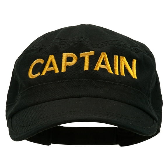Captain Embroidered Enzyme Army Cap - Black OSFM