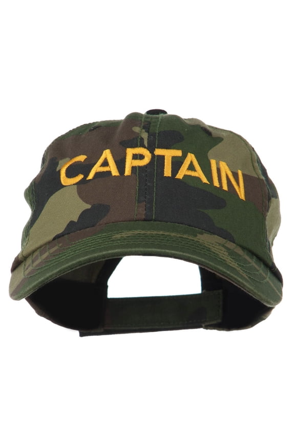 Captain Embroidered Enzyme Washed Camo Cap - Camo OSFM