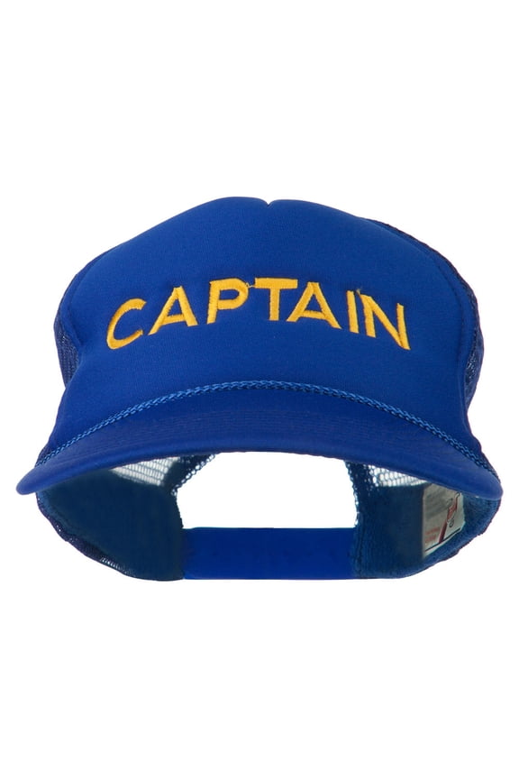 Captain Embroidered Foam Front Mesh Back Cap - Royal OSFM