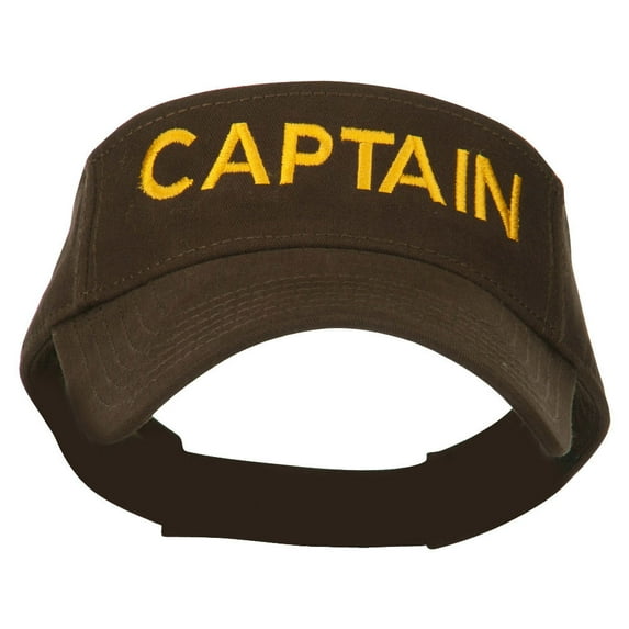 Captain Embroidered Strap Back Visor - Brown OSFM
