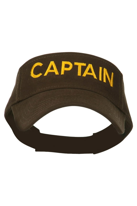 Captain Embroidered Strap Back Visor - Brown OSFM