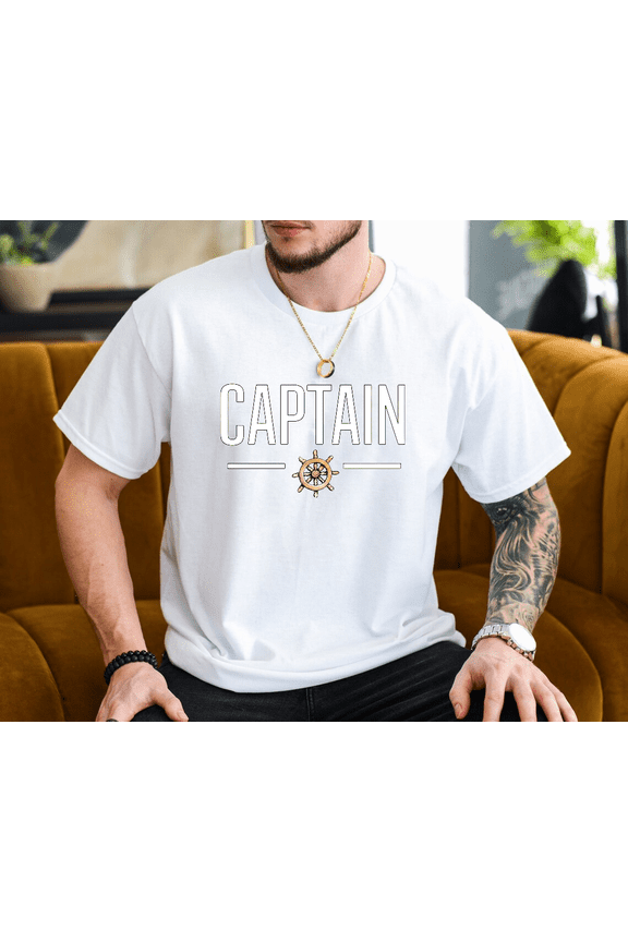 Captain First Mate Boat Lover Boating Sailing Gift Unisex T-Shirt, up to size 3XL.