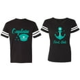 thumbnail image 1 of Captain First Mate Matching Couple Cotton Jerseys (Men Black / Women Black) (Men S / Women XXL), 1 of 3