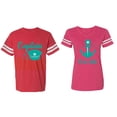 thumbnail image 1 of Captain First Mate Matching Couple Cotton Jerseys (Men Red / Women Pink) (Men S / Women M), 1 of 3