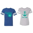 thumbnail image 1 of Captain First Mate Matching Couple Cotton Jerseys (Men Royal / Women Heather) (Men XL / Women L), 1 of 3
