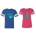 thumbnail image 1 of Captain First Mate Matching Couple Cotton Jerseys (Men Royal / Women Pink) (Men M / Women L), 1 of 3