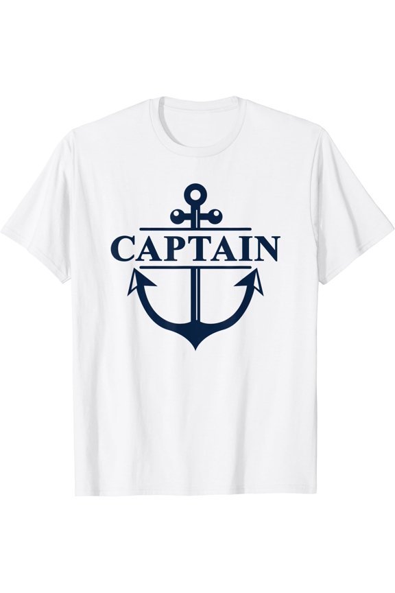 Captain & First Mate Matching Set Pontoon Boat Sailing T-Shirt, Unisex T-Shirt