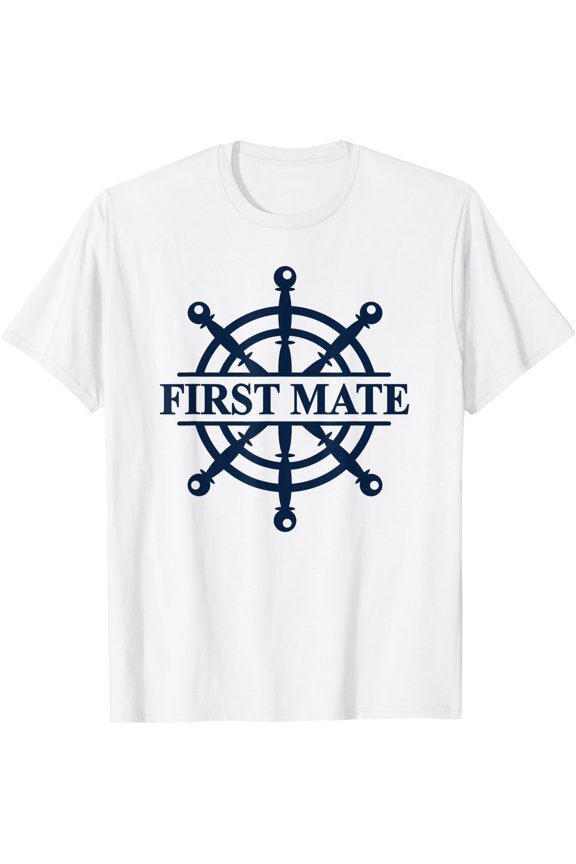 Captain & First Mate Matching Set Pontoon Boat Sailing T-Shirt, Vintage T-Shirt