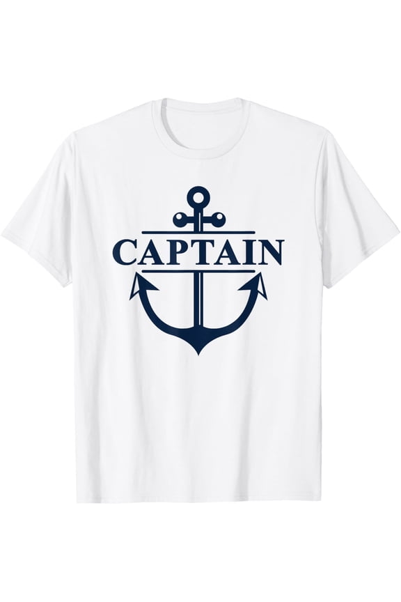 Captain & First Mate Set Pontoon Boat Sailing T-Shirt