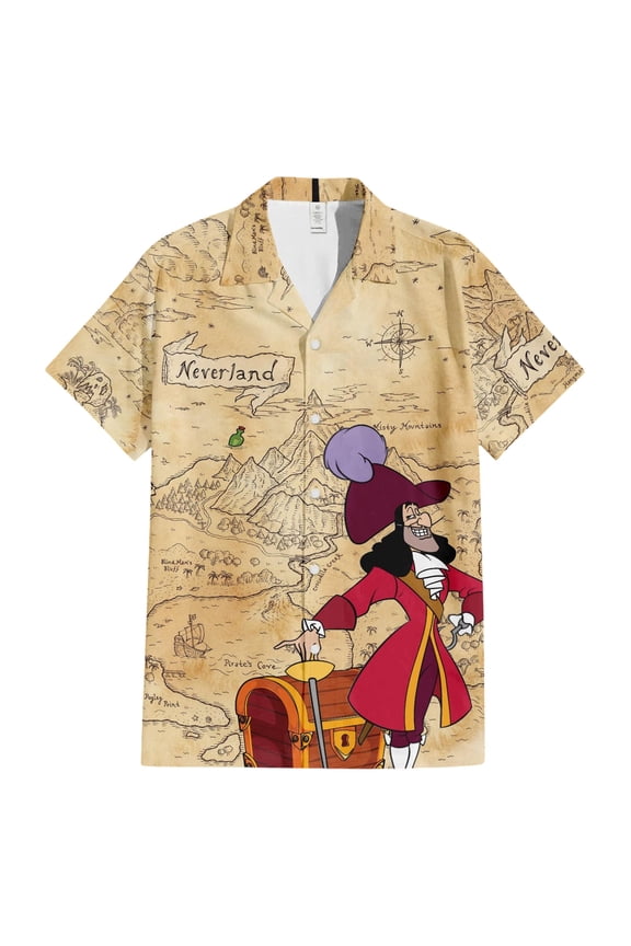 Captain Hook Disney Villains Hawaiian Shirt, Disney Peter Pan Neverland Button Up Shirt, Captain Hook Priate Shirt, Disney Trip Shirt Gifts