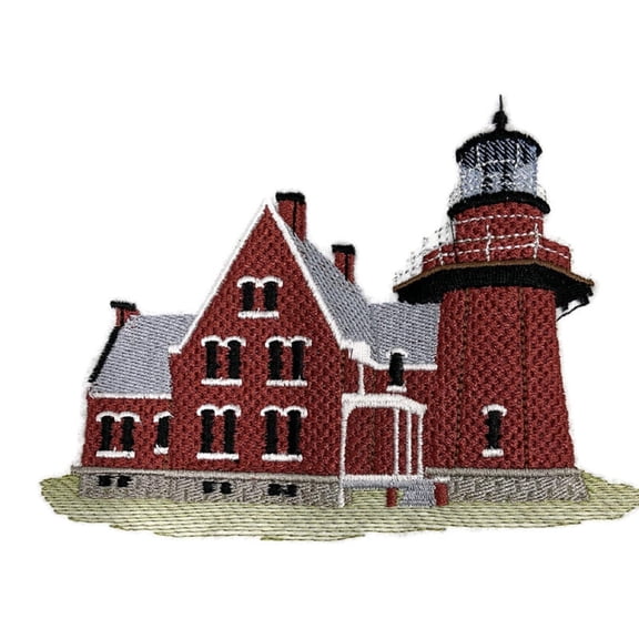 Captain I See The Light Custom and Unique Lighthouse [ Block Island Southeast Light (Rhode Island) ] Embroidered Iron on/Sew Patch (5.52" x 3.89") [Made in USA