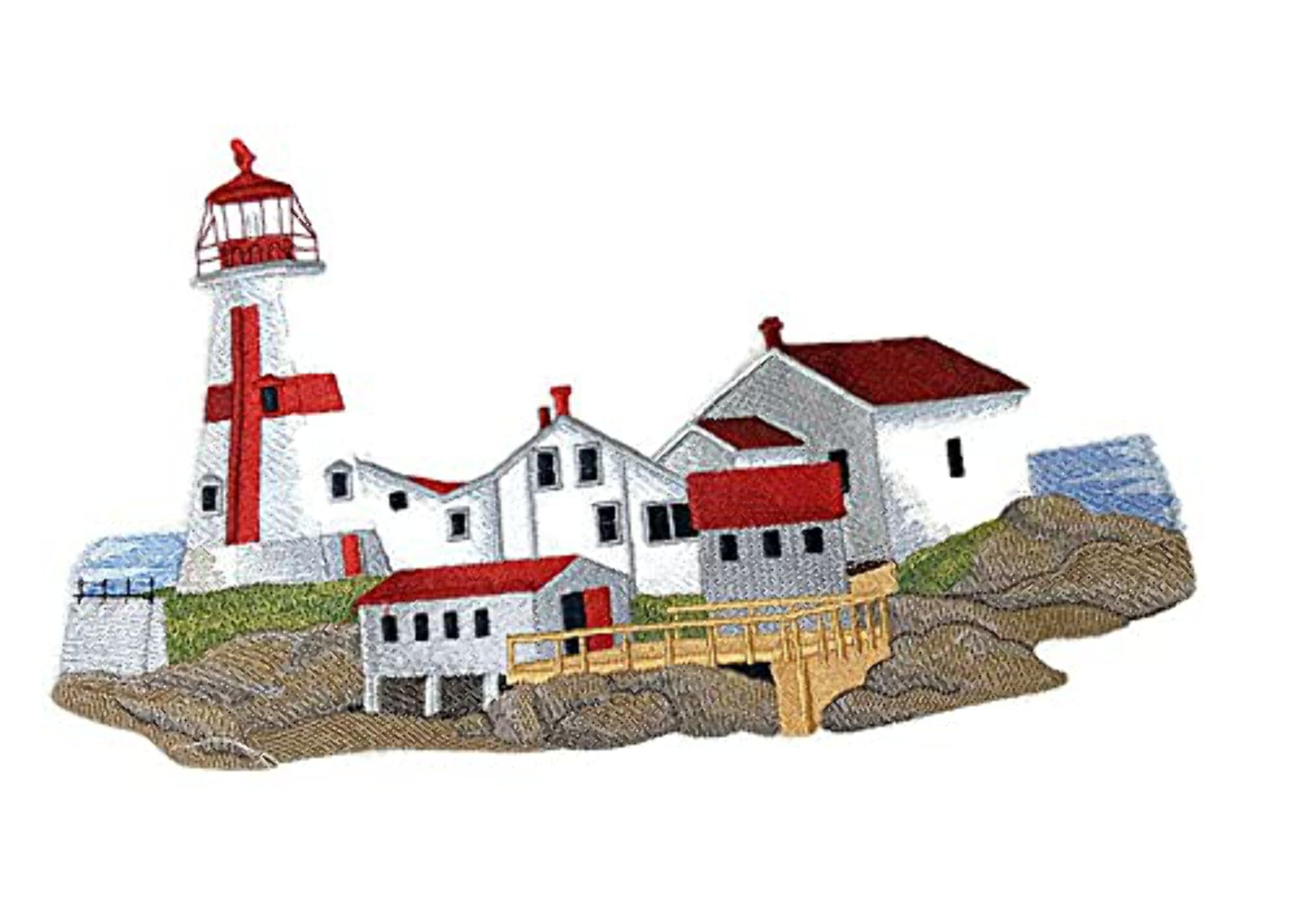 "Captain I See The Light" Custom and Unique Lighthouse [East Quoddy Lighthouse (New Brunswick)] Embroidered Iron on/Sew Patch (11.74" x 6.85") [Made in USA]