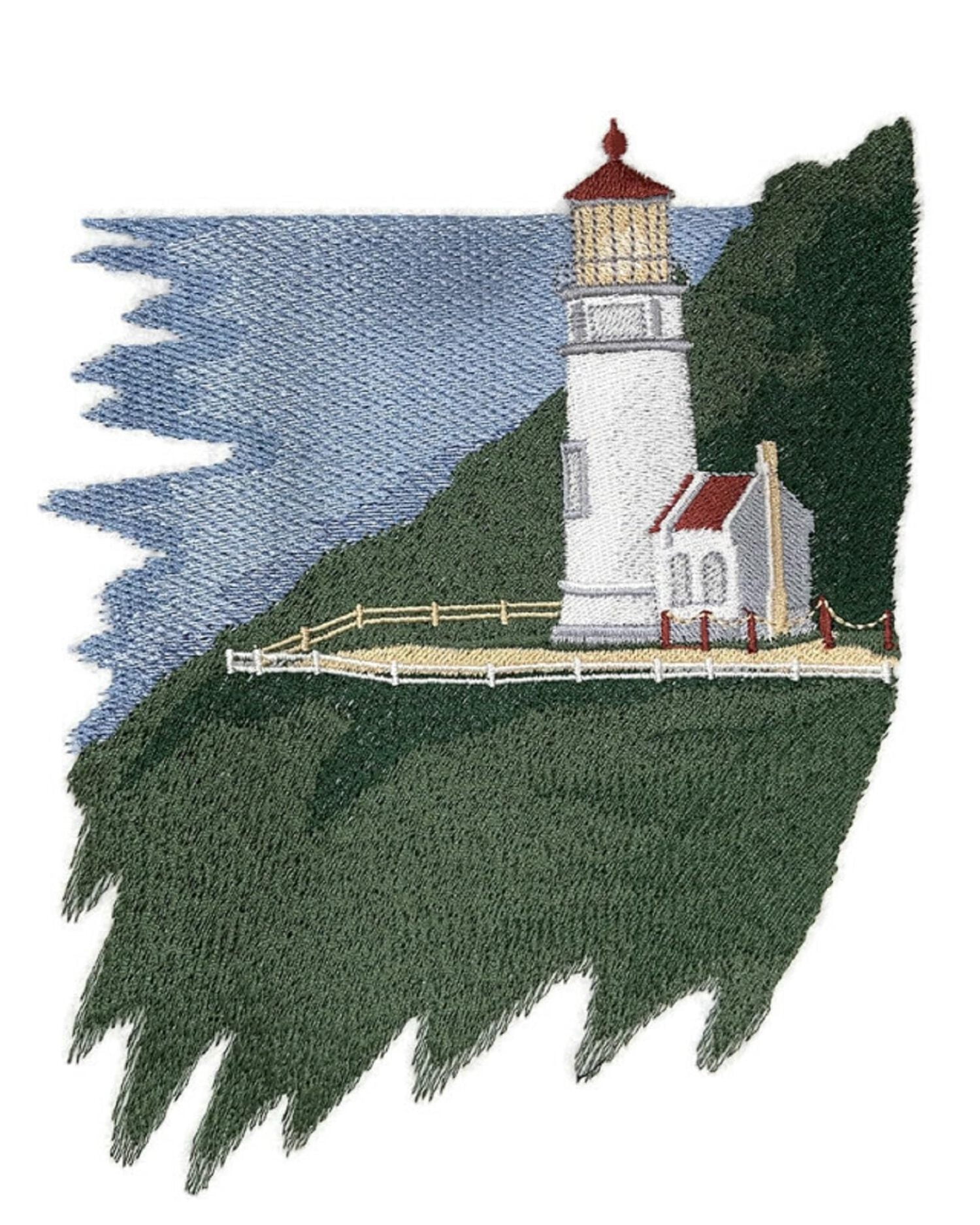 Captain I See The Light Custom and Unique Lighthouse [ Heceta Head Lighthouse (Oregon) ] Embroidered Iron on/Sew Patch (5.87" x 6.98") [Made in USA