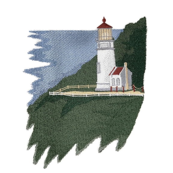 Captain I See The Light Custom and Unique Lighthouse [ Heceta Head Lighthouse (Oregon) ] Embroidered Iron on/Sew Patch (5.87" x 6.98") [Made in USA