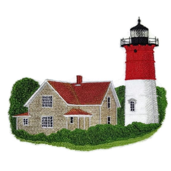 Captain I See The Light Custom and Unique Lighthouse [ Nauset Lighthouse (Massachusetts) ] Embroidered Iron on/Sew Patch (6.83" x 5.84")