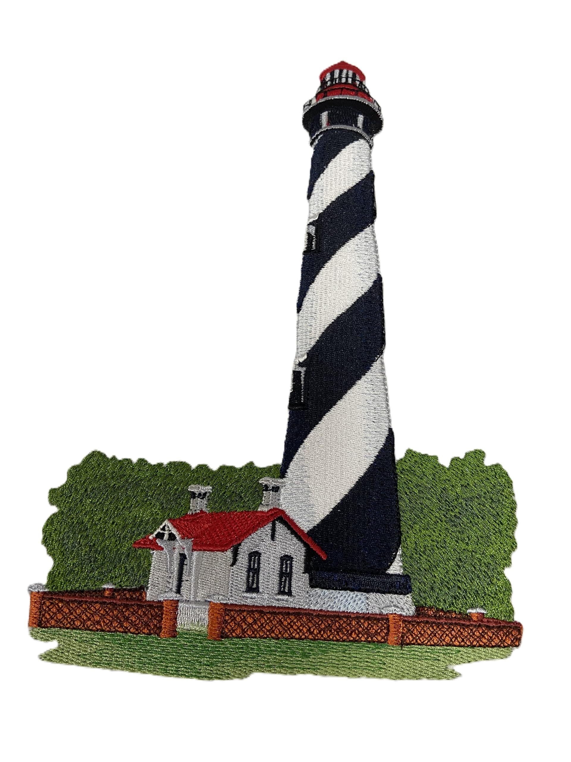 Captain I See The Light Custom and Unique Lighthouse [ St. Augustine Lighthouse (Florida) ] Embroidered Iron on/Sew (5.85" x 8.14")