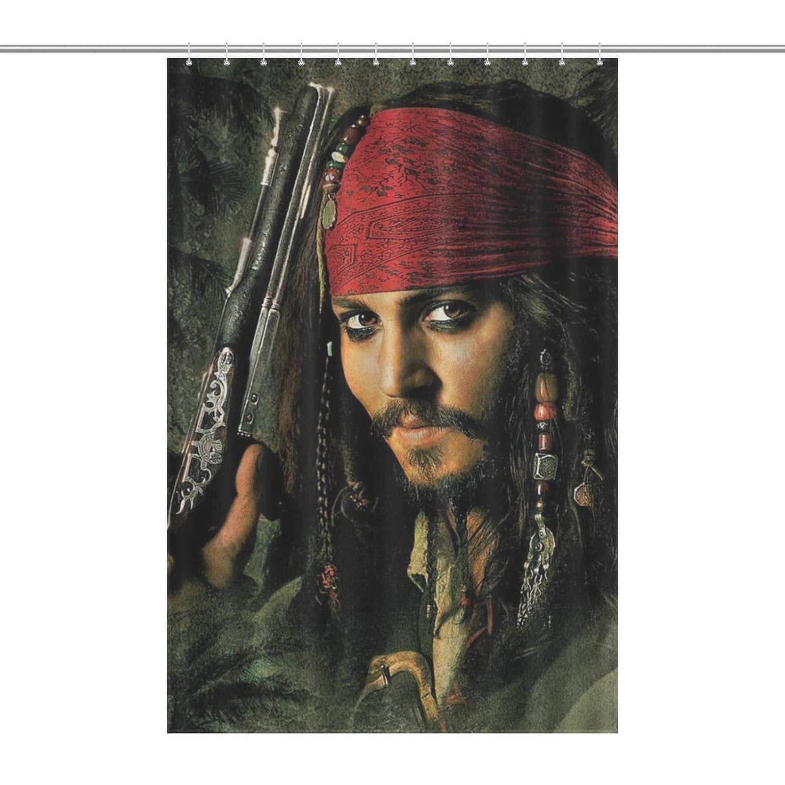 Captain Jack Sparrow Johnny Depp Decorative Bath Curtain 48x72Inch ...