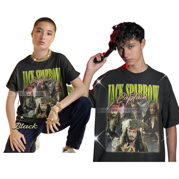 Captain Jack Sparrow Vintage Unisex Classic 2D T-Shirt - Homage Retro 90 Gift