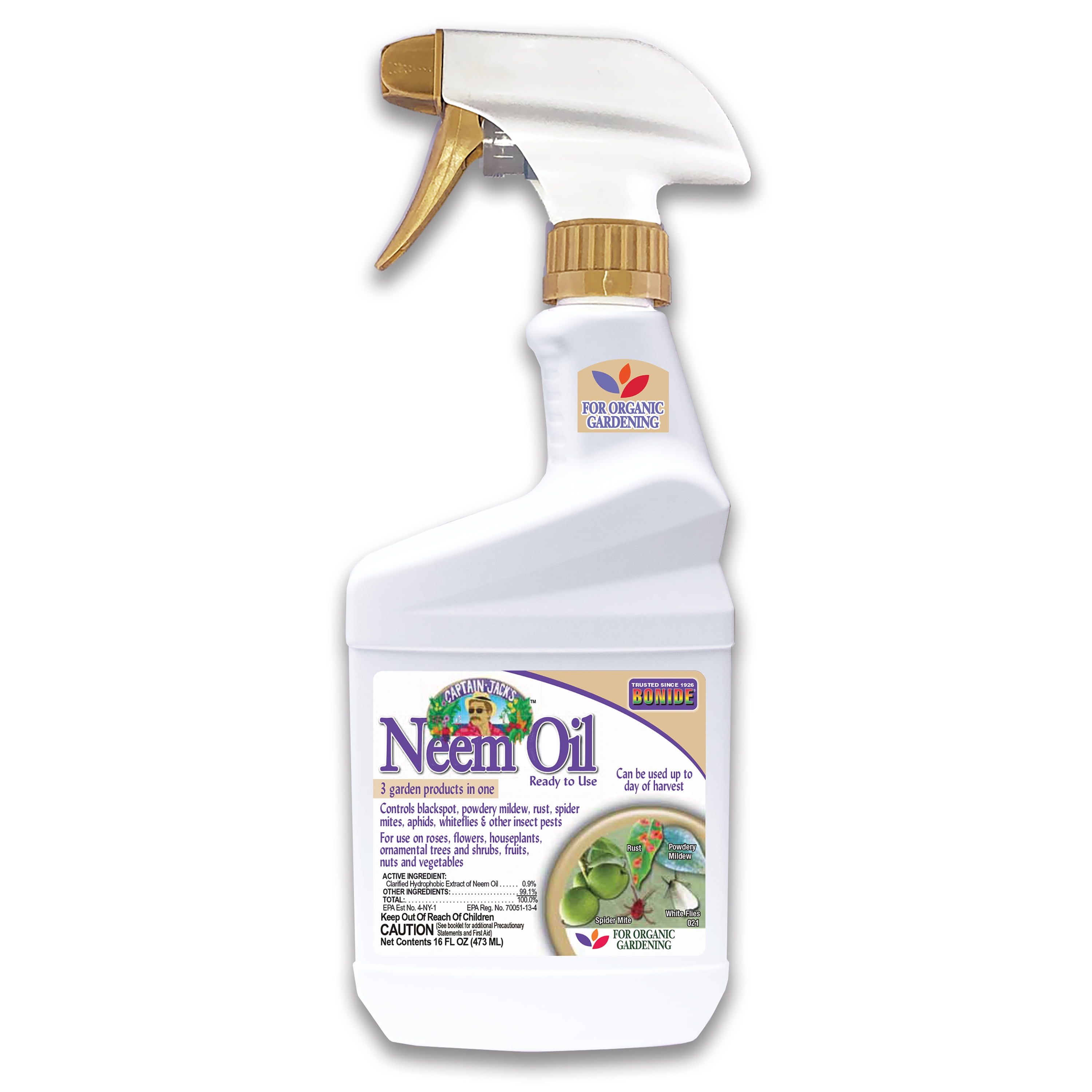Captain Jack's 16 oz Neem Oil ReadytoUse Spray for Insect, Fungus and