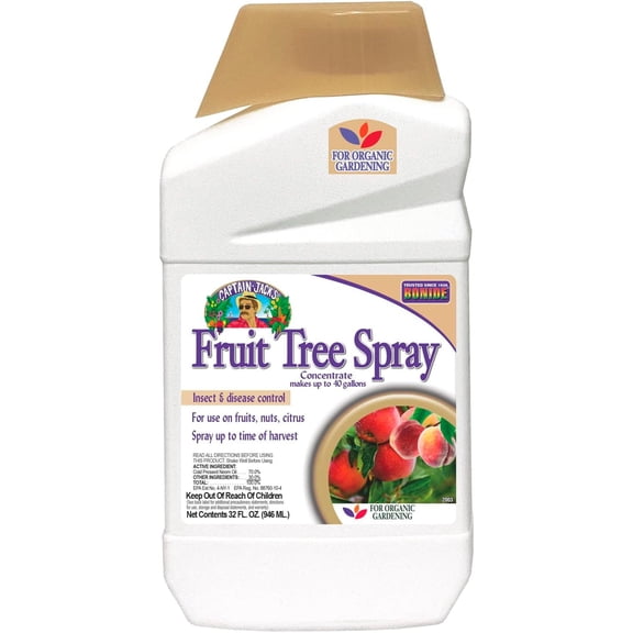 Captain Jack's Fruit Tree Spray, 32 oz Concentrate, Insect & Disease Control Spray for Organic Gardening