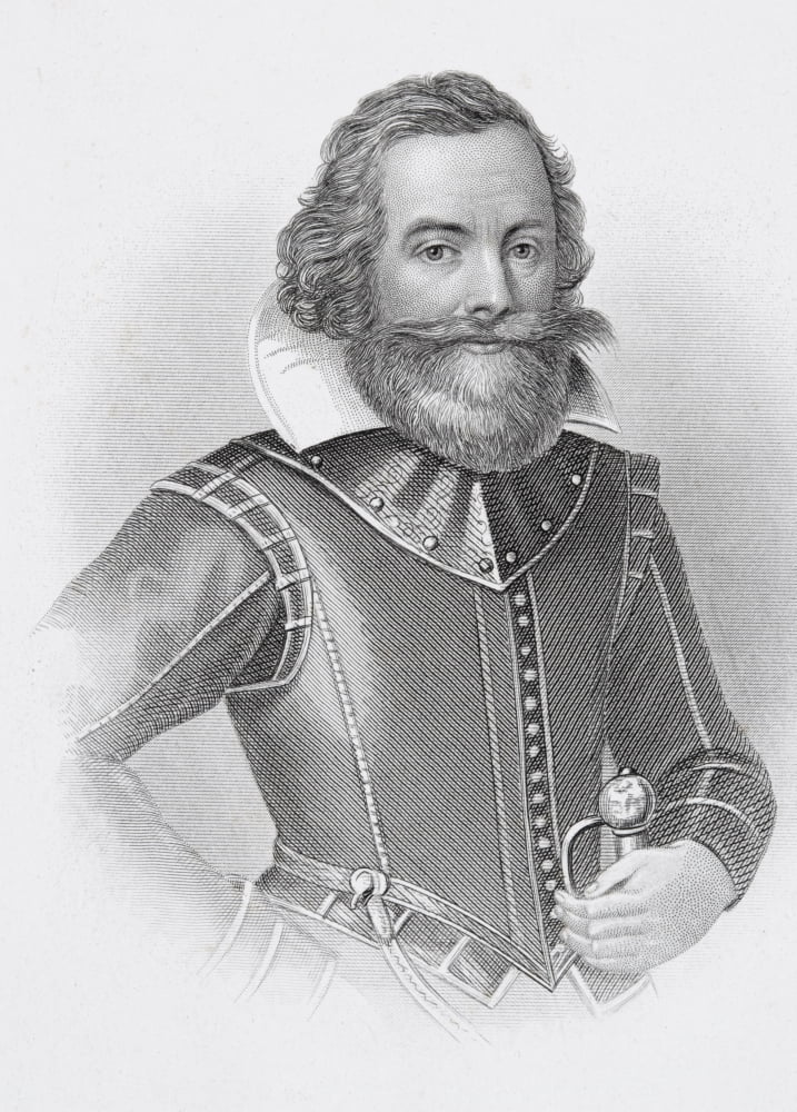 Captain John Smith 1580 To 1631 English Soldier And Explorer Canvas Art - Ken Welsh Design Pics (12 x 17)