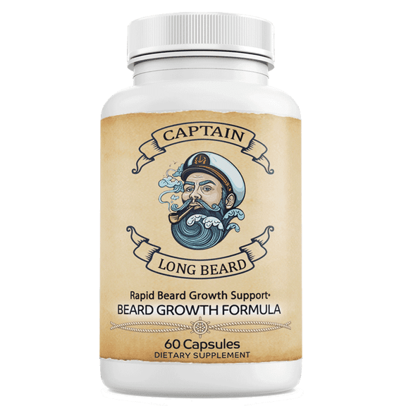 Success Chemistry Captain Long Beard Rapid Beard Growth Formula with Herbal Blend - General Health & Wellness Support for Adults - 60 Count