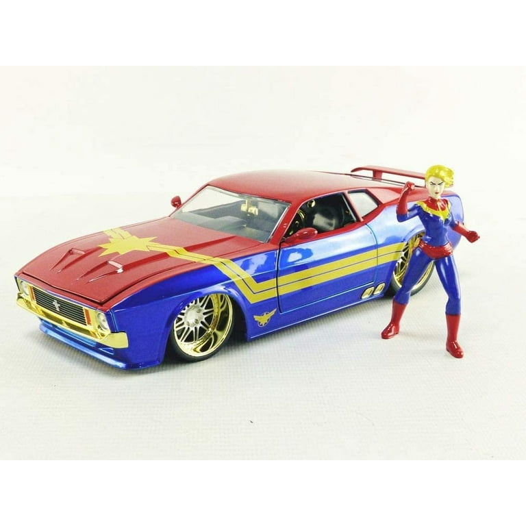 ミニカー CAPTAIN MARVEL & 1973 FORD MUSTANG MACH Jada 1:24 Diecast 1973 Ford Mustang Mach 1 with Captain