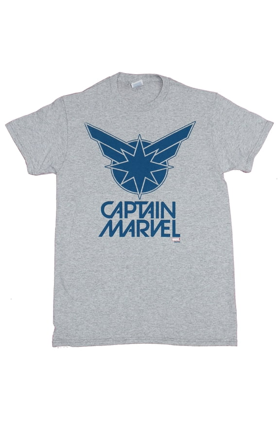 Mens T-Shirt - Blue Star Logo Over Name (Medium)