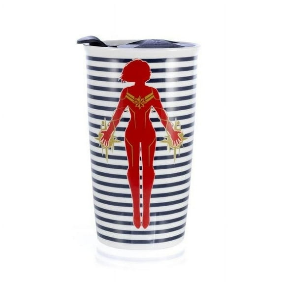 Captain Marvel Movie 111490 Captain Marvel Movie Insignia on a Stripped Tumbler